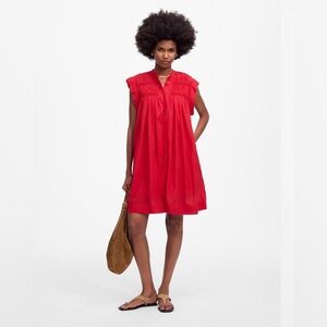 NWT Madewell Embroidered Pleated Mini Dress